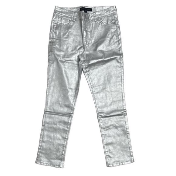 Boston Proper Metallic Coated Silver Jeans - Picture 5 of 6